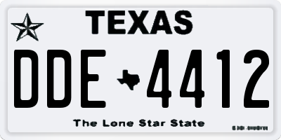 TX license plate DDE4412