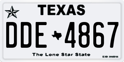 TX license plate DDE4867