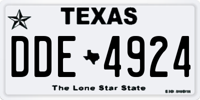 TX license plate DDE4924