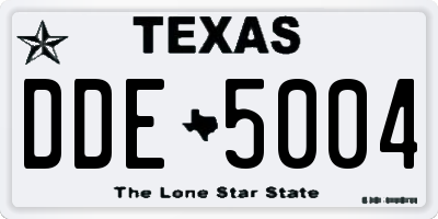TX license plate DDE5004