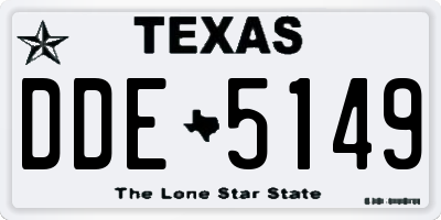 TX license plate DDE5149