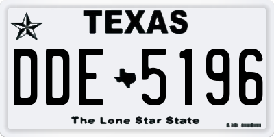 TX license plate DDE5196