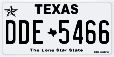 TX license plate DDE5466