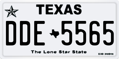 TX license plate DDE5565