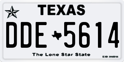 TX license plate DDE5614