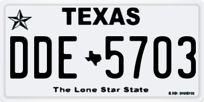 TX license plate DDE5703