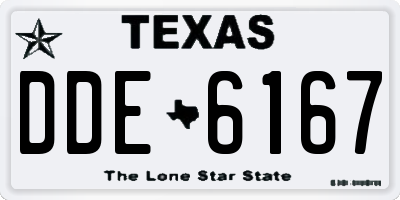 TX license plate DDE6167