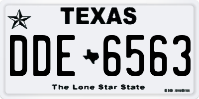 TX license plate DDE6563