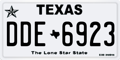 TX license plate DDE6923