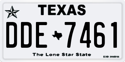 TX license plate DDE7461