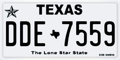 TX license plate DDE7559