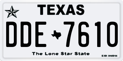 TX license plate DDE7610