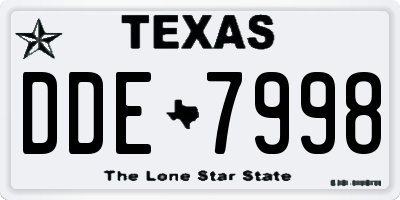 TX license plate DDE7998