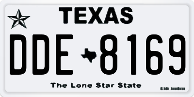 TX license plate DDE8169
