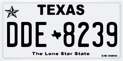 TX license plate DDE8239