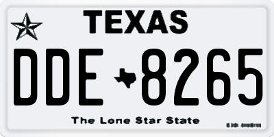 TX license plate DDE8265