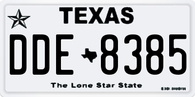 TX license plate DDE8385