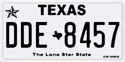 TX license plate DDE8457