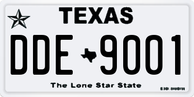 TX license plate DDE9001