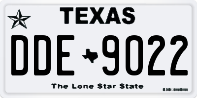TX license plate DDE9022