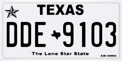 TX license plate DDE9103