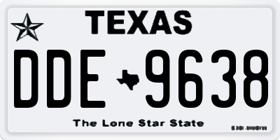 TX license plate DDE9638