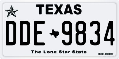 TX license plate DDE9834