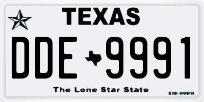 TX license plate DDE9991
