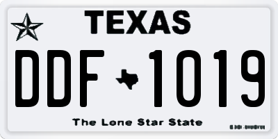 TX license plate DDF1019