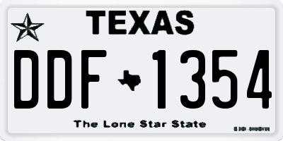 TX license plate DDF1354