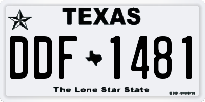 TX license plate DDF1481