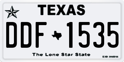 TX license plate DDF1535