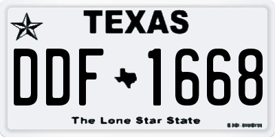 TX license plate DDF1668