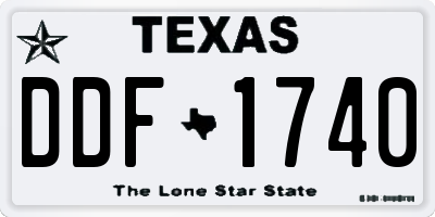 TX license plate DDF1740