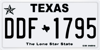 TX license plate DDF1795