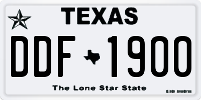 TX license plate DDF1900