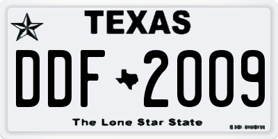 TX license plate DDF2009