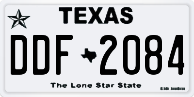 TX license plate DDF2084