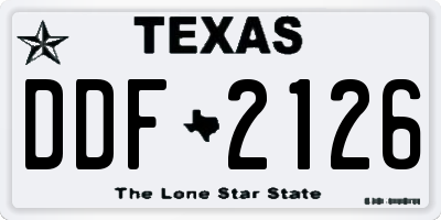 TX license plate DDF2126