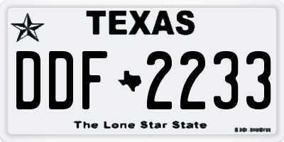 TX license plate DDF2233