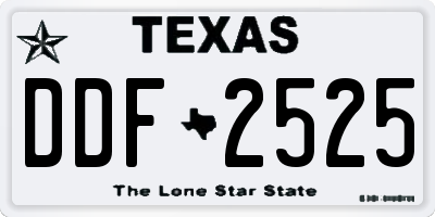 TX license plate DDF2525