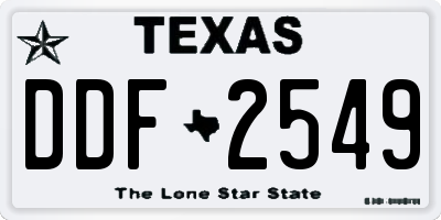 TX license plate DDF2549