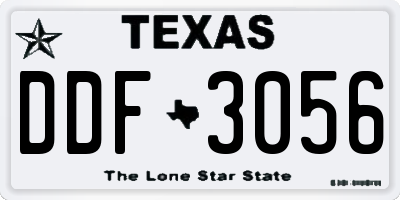 TX license plate DDF3056