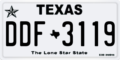 TX license plate DDF3119