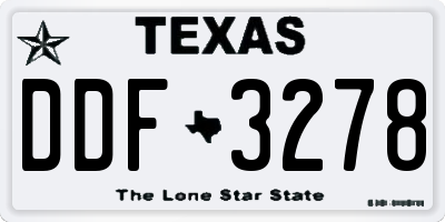 TX license plate DDF3278