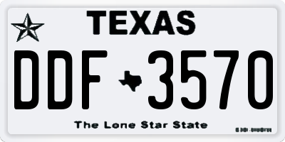 TX license plate DDF3570