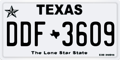 TX license plate DDF3609