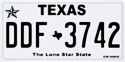 TX license plate DDF3742
