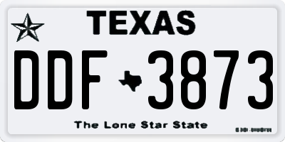TX license plate DDF3873