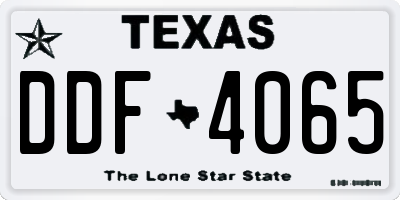 TX license plate DDF4065
